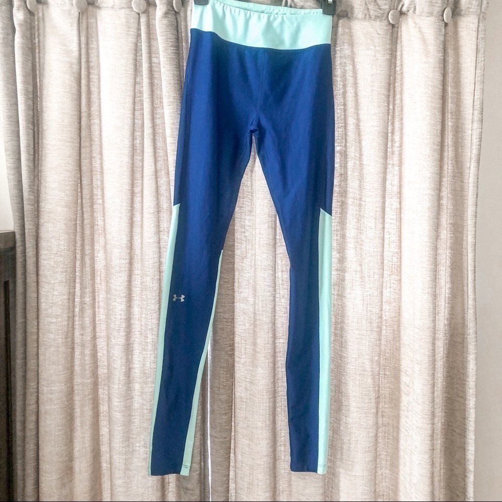 Under Armour Blue & Turquoise Compression Leggings Size Extra Small - Picture 2 of 9